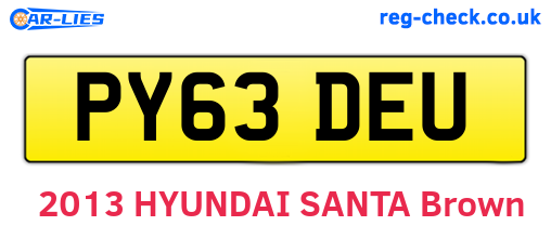 PY63DEU are the vehicle registration plates.