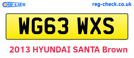 WG63WXS are the vehicle registration plates.