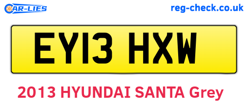 EY13HXW are the vehicle registration plates.