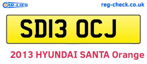 SD13OCJ are the vehicle registration plates.