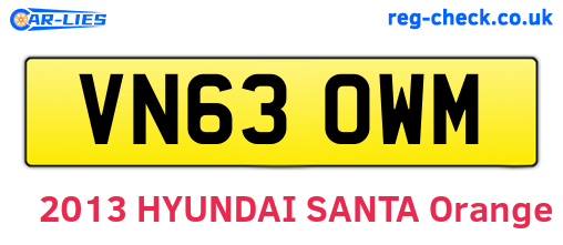 VN63OWM are the vehicle registration plates.