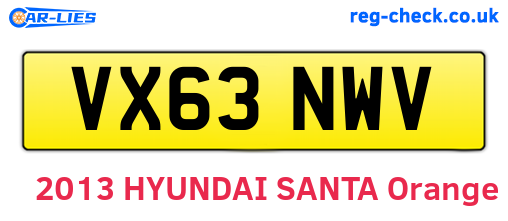 VX63NWV are the vehicle registration plates.