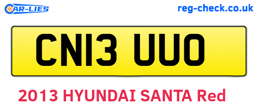 CN13UUO are the vehicle registration plates.