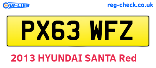 PX63WFZ are the vehicle registration plates.