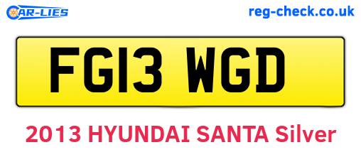 FG13WGD are the vehicle registration plates.