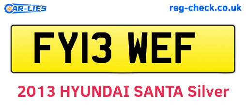 FY13WEF are the vehicle registration plates.