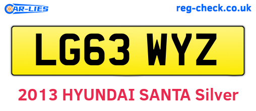 LG63WYZ are the vehicle registration plates.