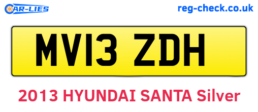MV13ZDH are the vehicle registration plates.