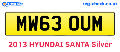 MW63OUM are the vehicle registration plates.