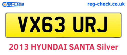 VX63URJ are the vehicle registration plates.