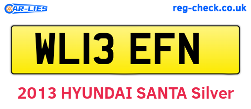 WL13EFN are the vehicle registration plates.