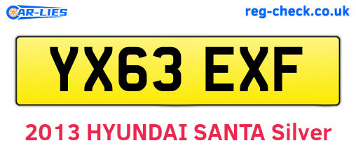 YX63EXF are the vehicle registration plates.