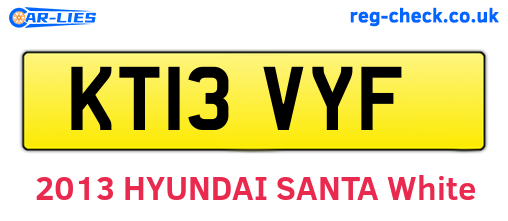 KT13VYF are the vehicle registration plates.