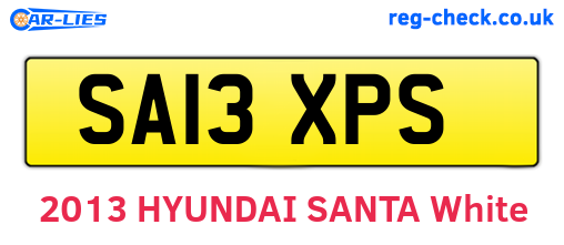 SA13XPS are the vehicle registration plates.