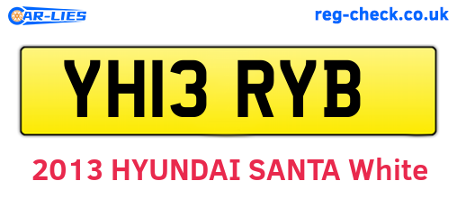 YH13RYB are the vehicle registration plates.