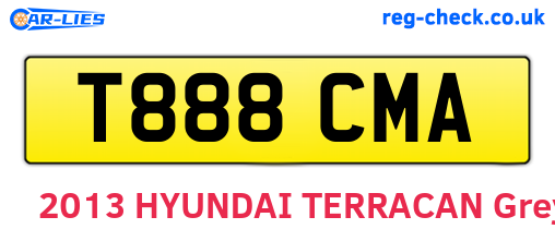 T888CMA are the vehicle registration plates.