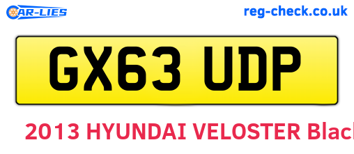 GX63UDP are the vehicle registration plates.