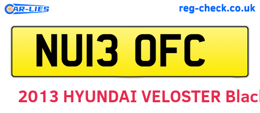 NU13OFC are the vehicle registration plates.