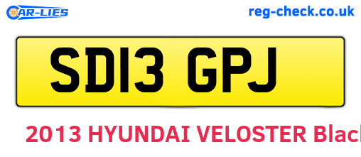 SD13GPJ are the vehicle registration plates.