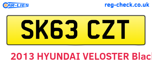 SK63CZT are the vehicle registration plates.