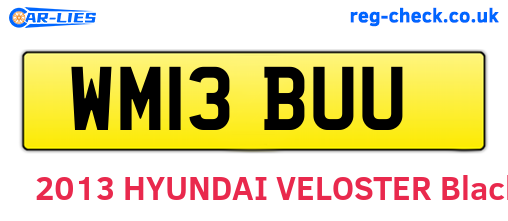 WM13BUU are the vehicle registration plates.