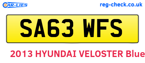 SA63WFS are the vehicle registration plates.
