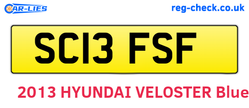SC13FSF are the vehicle registration plates.