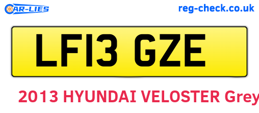 LF13GZE are the vehicle registration plates.