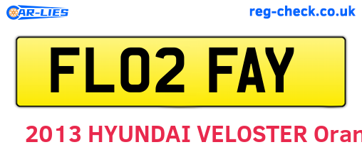 FL02FAY are the vehicle registration plates.