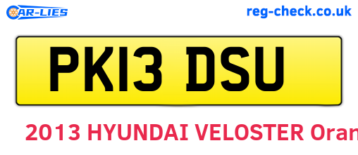 PK13DSU are the vehicle registration plates.