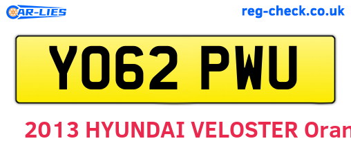 YO62PWU are the vehicle registration plates.