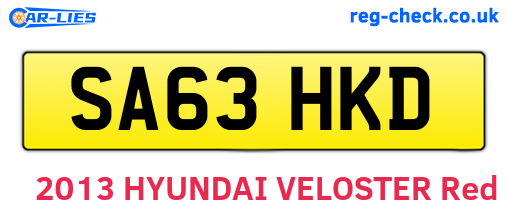 SA63HKD are the vehicle registration plates.