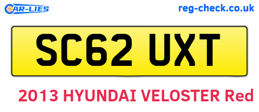 SC62UXT are the vehicle registration plates.