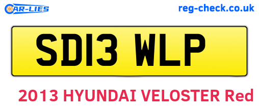 SD13WLP are the vehicle registration plates.