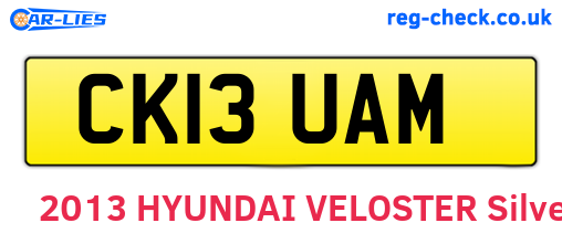 CK13UAM are the vehicle registration plates.