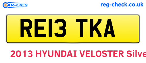 RE13TKA are the vehicle registration plates.