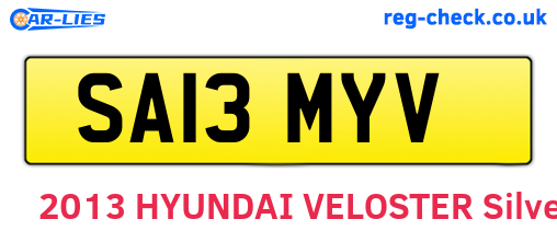 SA13MYV are the vehicle registration plates.