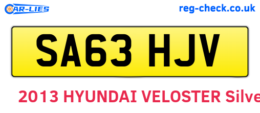 SA63HJV are the vehicle registration plates.