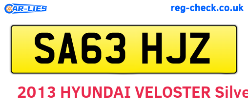 SA63HJZ are the vehicle registration plates.