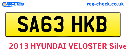 SA63HKB are the vehicle registration plates.