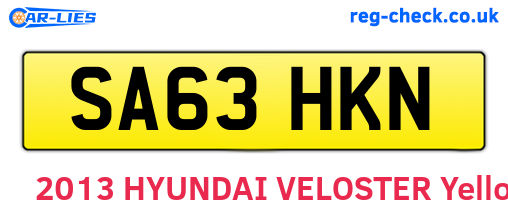 SA63HKN are the vehicle registration plates.