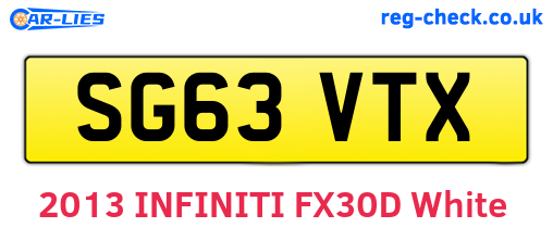 SG63VTX are the vehicle registration plates.