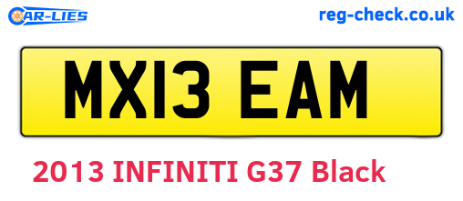 MX13EAM are the vehicle registration plates.