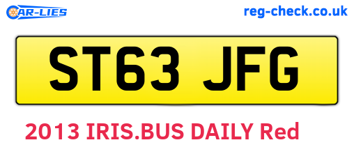 ST63JFG are the vehicle registration plates.