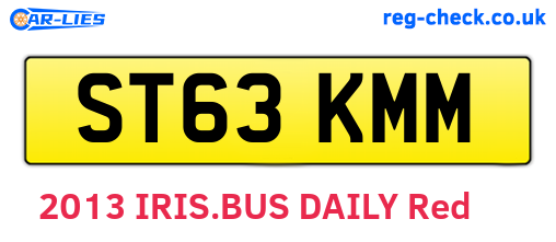 ST63KMM are the vehicle registration plates.