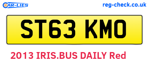 ST63KMO are the vehicle registration plates.