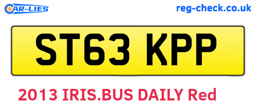 ST63KPP are the vehicle registration plates.