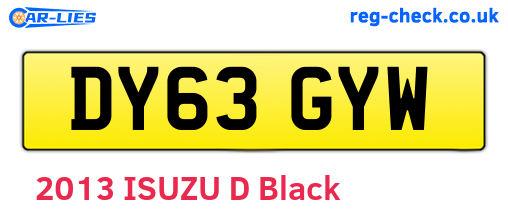 DY63GYW are the vehicle registration plates.