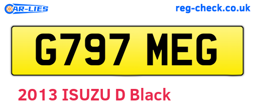 G797MEG are the vehicle registration plates.