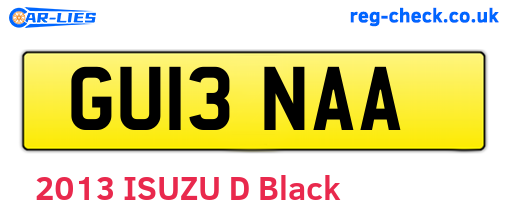 GU13NAA are the vehicle registration plates.